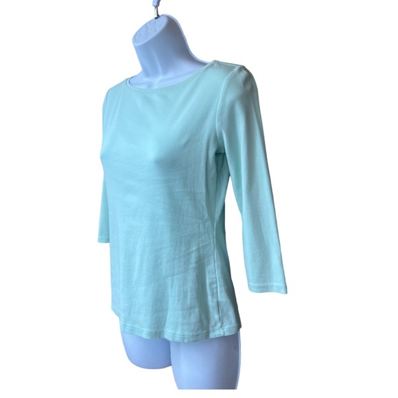 SzP The Talbots Tee 3/4 Sleeve Light Aqua Teal - Picture 4 of 6